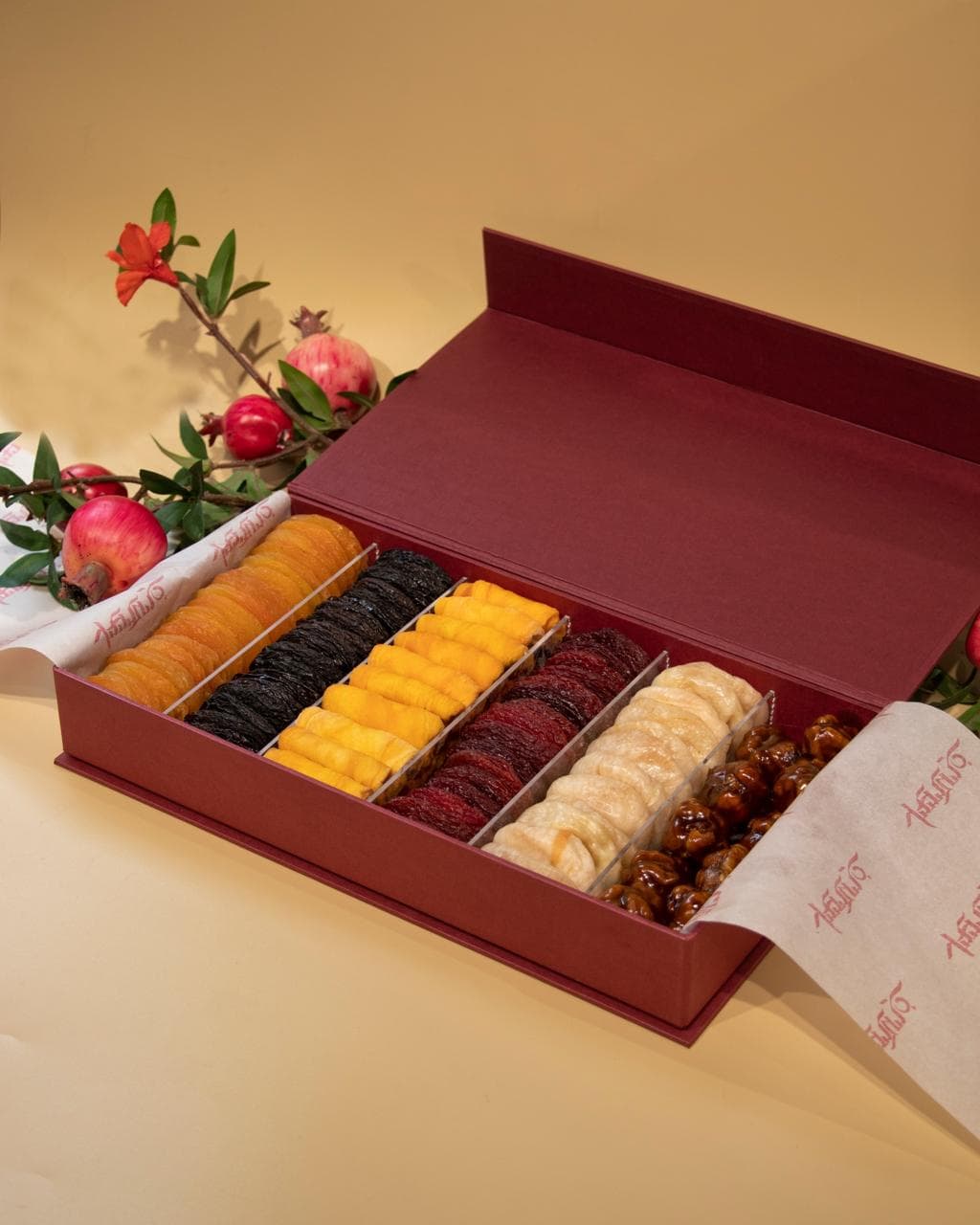 Gift box filled with premium dried fruits
